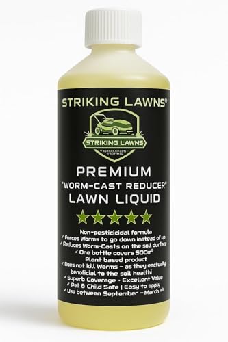 Worm Cast Reducer Lawn Treatment Liquid – Natural Worm Cast Control for Lawns | 500ml Covers 500m² | Child & Pet Safe | Eco-Friendly Fertiliser for garden