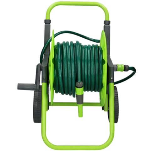 Garden Hose Reel Cart Trolley with 30M Watering Hose Set - Portable Wheeled Trolley for Garden Lawn Watering Backyard Plants Outdoor Garden Tools Accessories