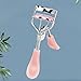 MERVK Stainless Steel Eyelash Curler with Built-in Comb Pinch Pain-Free Suitable for Any Eye Shapes and Sizes, with 5 Silicone Refill Pads (Hazy Pink)