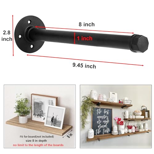 Ycco Industrial Black Iron Pipe Shelf Brackets Wall Mount Diy Shelving Brackets Pipe Decor Wall Rustic Garment Rack Hardware Included thumb #1