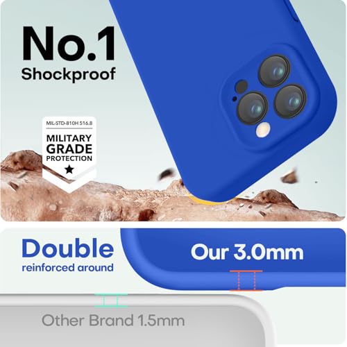 Image of LOVE 3000 Designed for iPhone 16 Pro Case, Premium Silicone with [Soft Anti-Scratch Microfiber Lining] Shockproof Protective Phone Case for Men Women Girls 6.3 inch, Klein Blue