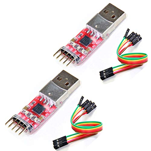 Hailege 2pcs CP2102 USB 2.0 vers TTL UART Module de conversion série 5 broches STC PRGMR avec fil Dupont
