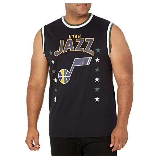 Ultra Game NBA Utah Jazz Mens Jersey Sleeveless Muscle T-Shirt, Black, X-Large