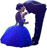 Flower Girls Dresses Cinderella Princess Pageant Ball Gowns Kids Costume 2-6,7-14 Years Old Blue 6 Years