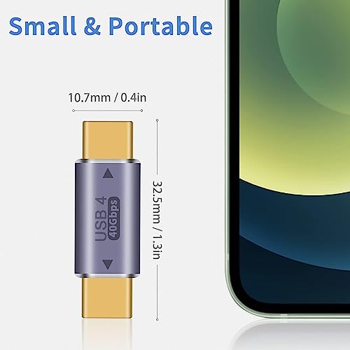Image of MICROWARE USB C Male to Male Adapter Extender .Type C Coupler with PD 100W 40 Gbps 8K /60hz Video Compatible for Thunderbolt 4 /3, Mac-Book Pro /Air, Laptop, Tablet, Phone and More Type C Devices