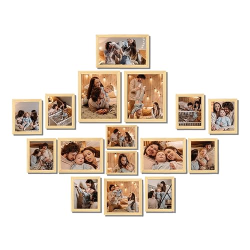 Image of Art Street Modern Wall Collage Photo Frame, Individual Picture Frame Set For Living Room, Decorative Wall Hanging Home Decor-Set Of 16 (4x6, 5x5, 5x7, 6x8, 6x10, 8x10 Inch, Beige)