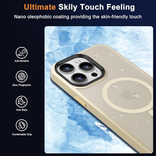 Image of MOCCA Magnetic Shockproof for iPhone 13 Pro Max Case,Light Gold