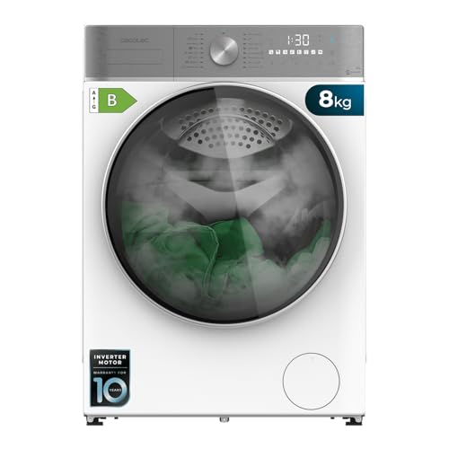 Cecotec Waschmaschine Trockner 8-5Kg Frontlader Bolero Wash&Dry 8580 Inverter A. 1400 U/MIN, 16 Programme, Inverter Plus Motor, SteamMax, OnSmart, Fuzzy Logic, SpaCare und Lastsensor