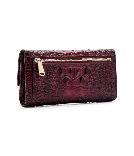 Image of BRAHMIN, Women's, Cordelia Wallet, Oxblood Melbourne, One Size