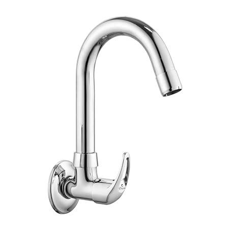 Cliquin Pure Brass Sink Tap with Chrome Finish, 360 Degree Swivel Spout, Quarter Turn Fittings, Faucet for Kitchen Sinks | Tap for Kitchen Sink |Kitchen Sink Tap (Nexa)