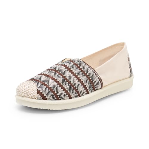 Alexis Leroy Alpargata Heritage Canvas Lona Fishman para Mujer Mocasines Planos Mujer Motivo Bohemio Marrón 37 EU
