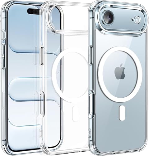 TOUCCH iPhone 17 Air Magtag Transparent Case | Shock Proof Design & Camera Protection | Magsafe Wireless Charging case for Apple iPhone 17 Air | Sleek Hard Crystal Cover – Clear Back