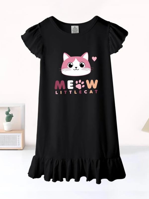 MyFav Girls Dresses Cute Midi Summer Casual Print A-Line Dress Sundress4