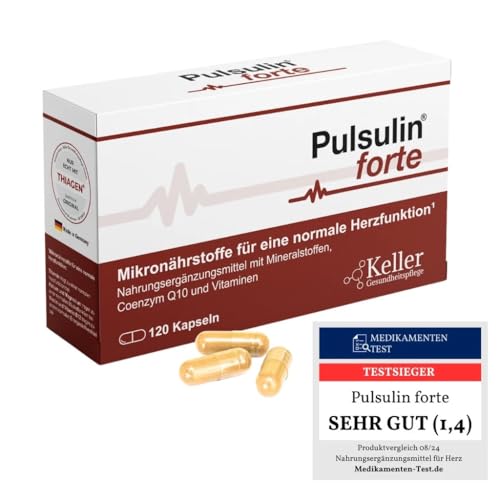 Pulsulin forte 120 Kapseln - Mikronährstoffe für eine normale Herzfunktion I Hochwertiger Mineralstoff-Komplex – Mit Kalium, Magnesium & Coenzym Q10 – 60 Kapseln – Vegan