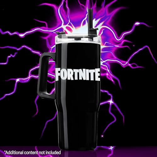 Fortnite Insulated Tumbler Travel Mug 940ml/33oz Water Bottle with Straw & Handle Thermal Double Wall Vacuum Insulation Drinks Cold Up to 17Hrs, Hot Up to 8Hrs, 45Hrs Ice