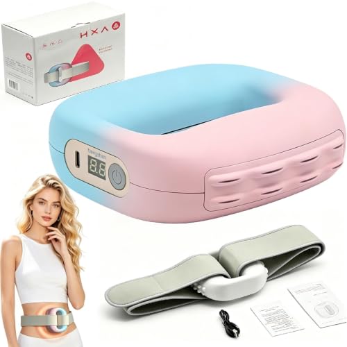 2026 New Fascia Ring Massager for Belly Fat with 8 Vibration Modes Hands-Free Rechargeable Massager Sculpt Ring for Abdomen Back Waist Arms and Legs with Adjustable Strap (Two-Tone Color)