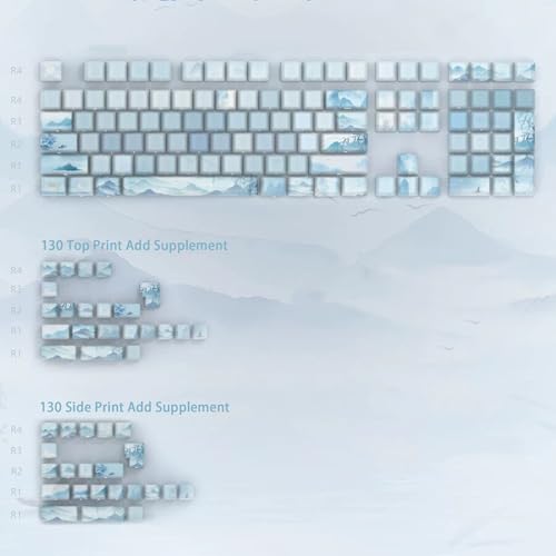 Mechkeeb ���C�N �}�E���e�� �r���[ �e�[�} �`�F���[�v���t�@�C�� PBT �L�[�L���b�v 5�� ���،^ �g�b�v�v�����g �L�[�L���b�v MX���J�j�J���L�[�{�[�h�p