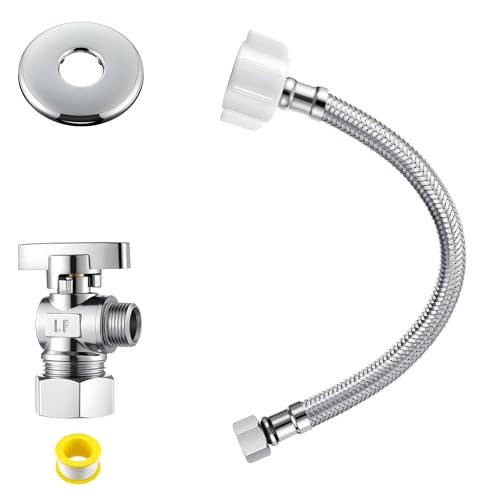1 Pack Toilet Valve Replacement Kit with Water Supply Line Shut Off Valve