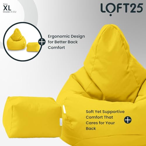 Pouf poire gamer ergonomique + repose-pieds, Loft 25