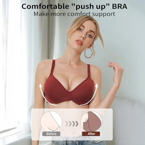 3PC Pack Women Push Up Bra Everyday Underwear Comfortable Lingerie Bralette with Support Anti-Sag - Image 5
