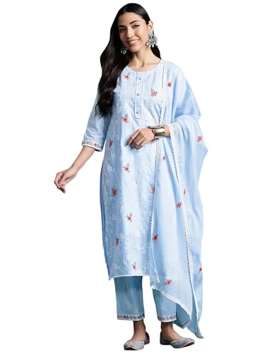 Image of INDO ERA Women Pure Cotton Kurta Set with Dupatta | Festive Suit Set, 7967