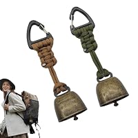 Cloche Anti-ours - Sécurité Randonnée - Portable Avec Fonction Muet - En Fer Et Corde Parachute - 15,5 Cm