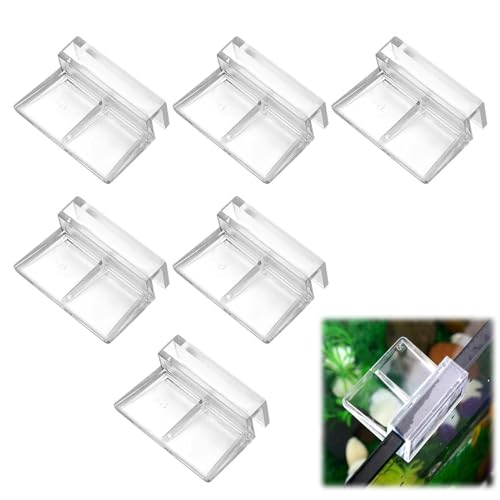 Tokaneit Glasabdeckungs Clips für Aquarien 6 Stück 6mm Acryl Aquarium Glasabdeckungs Halter,Glasabdeckung Clip Unterstützung Halter,Halterung für Aquarien,Universalhalter für Glasabdeckung