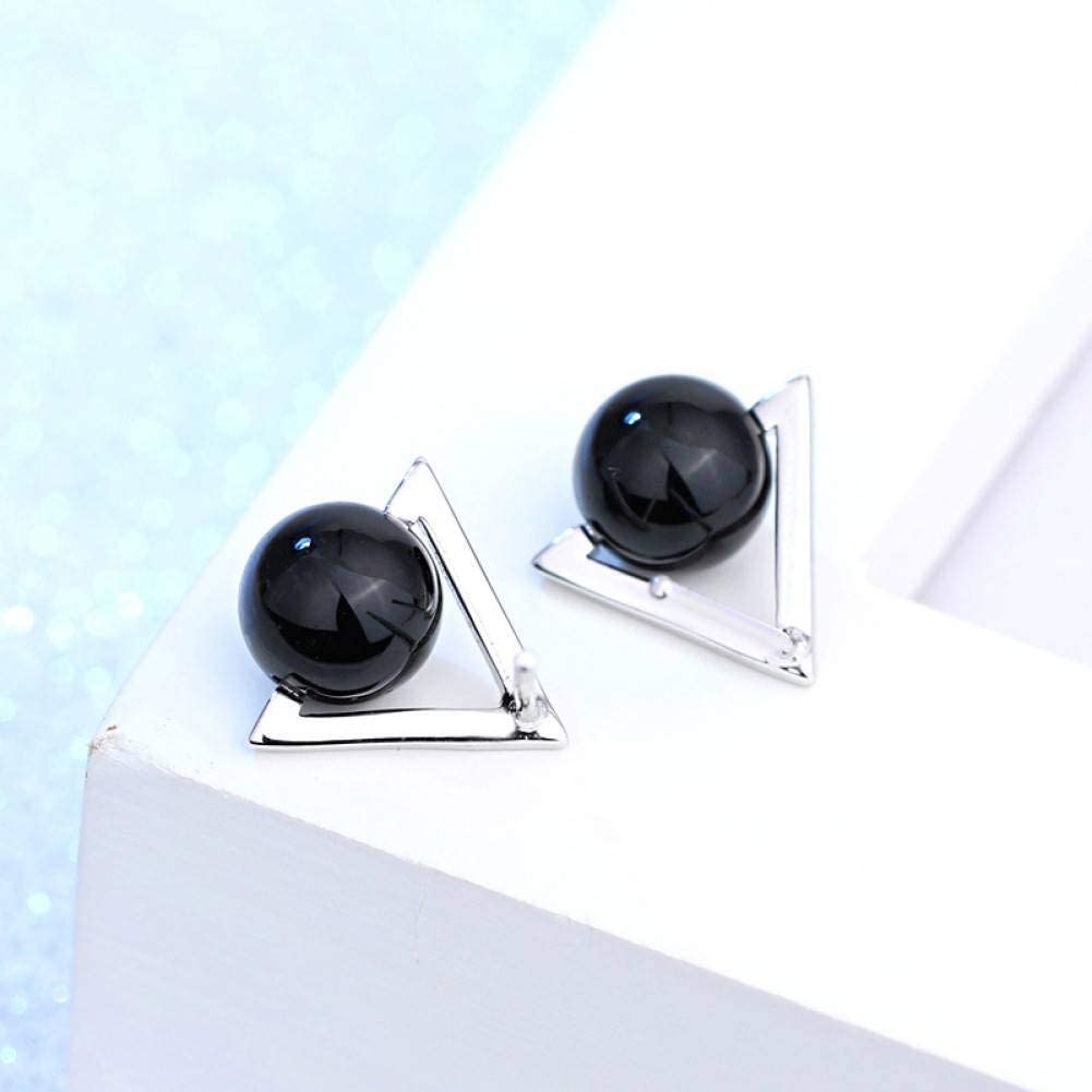 Orecchini da Donna, Orecchini a Bottone alla 925 Triangolo Nero con Strass Orecchini a Bottone da Donna Gioielli Donna/Nero,Donna