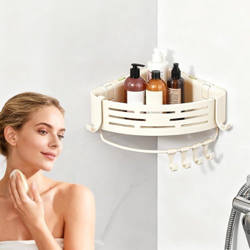 Rack d'organisation de douche d'angle pour ranger les éponges sans percer