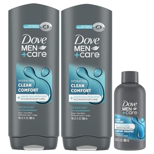 Dove Men Body Wash Clean Comfort 1 Liter (33.8 Oz) - Pack of 2
