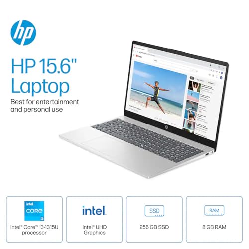 Image of HP 15.6-inch Touchscreen Laptop Computer for Business & Student - 16GB RAM, 512GB SSD, Intel 13th Gen i3 1315U, HD Touch Display, AI Copilot, Wifi6, Fast Charge, HD Camera, Win 11 Pro, Accessories