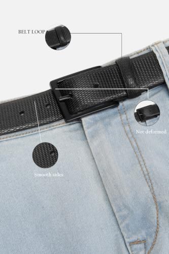 Image of Louis Philippe Men's 100% Embossed Italian Leather Zinc Alloy Buckle Formal Profile Belt