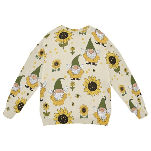 JUNZAN Sunflowers Gnomes Bees Little Kids Hoodie Sweatshirt Crewneck Sweatshirts for Boys Camping 4T2