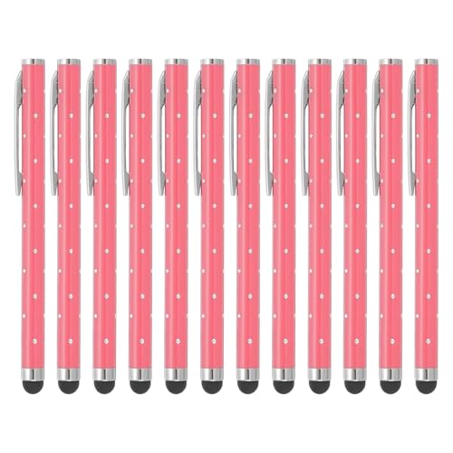 Stylo pour écrans tactiles en métal et cristal étincelant de haute précision