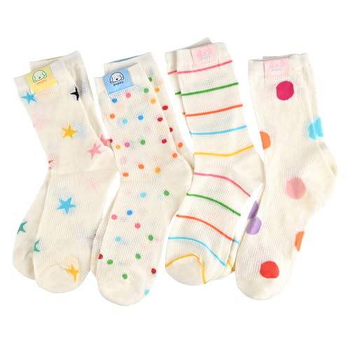 Image of Women's Cute Crew Socks, Casual Athletic Cotton Bowknot Cherry Calf Novelty Socks for Women