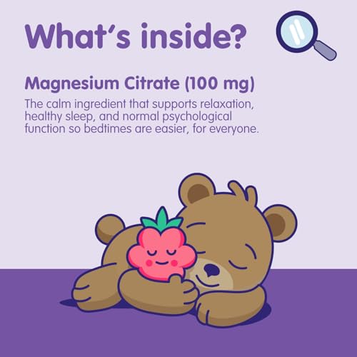 Image of DR. MORITZ Sugar-Free Calm Magnesium Gummies for Kids and Adults - Non-GMO Magnesium Citrate Gummies - Raspberry Flavor - 1-Pack (180 Count)