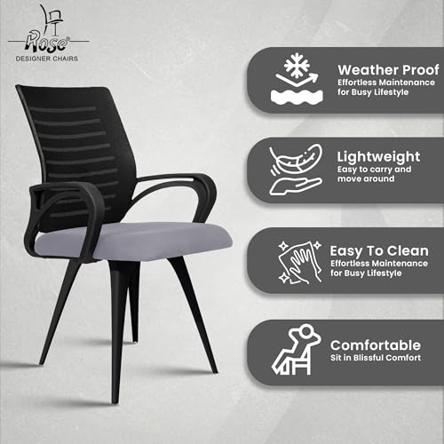 Image of ROSE Elite | 3 Years Brand Warranty | Ergonomic Office Chair, Study, WFH, Revolving, Rolling, Desk, Task, Laptop, Student Chair (Grey Seat & Black Back, Elite MB Reception)