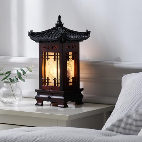 Traditional Korean Wood Lamp | Handmade Asian Oriental Table Lantern