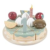 torte holzoptik anleitung Maße: 18 x 4 cm Tiamo Little Dutch 4494 XL Holz Torte Geburtstagskuchen mit Zahlen und Kerzen 18x4 cm 26-teilig