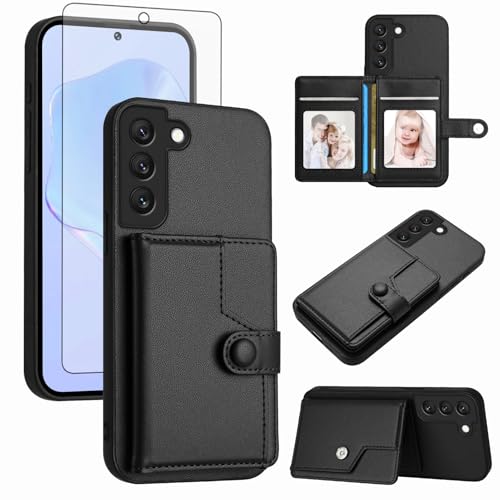 Protection Samsung S21 FE 5G verre trempé et étui rigide porte-carte RFID