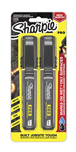 Image of Sharpie PRO Permanent Marker, Medium, Chisel Tip, Black, 2-Count (2018330)