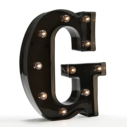 Leuchtendes schwarzes Alphabet Festzelt Buchstaben LED Lichter Schild für Nachtlicht Home Bar Weihnachten Lampe Geburtstag Party Hochzeit Dekoration G Cover