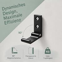 10 Stück Klappbare Kleiderhaken, Aluminium 90° schwarz Garderobenhaken – Ansicht 3