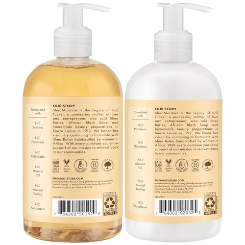 Image of SheaMoisture Baby Body Wash & Shampoo + Curls & Coils Conditioner, 13 Oz Ea