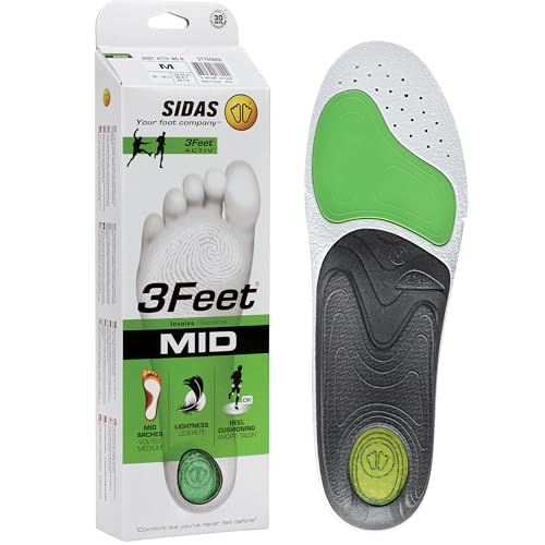 Sidas Unisex 3feet Activ' Mid-inlegzolen Sohlen, Green Black, Large EU