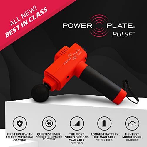 Power Plate Pulse, Whisper Quiet Portable Handheld Massager, Rechargeable, 4 Hour Battery Life, Red #TOP6
