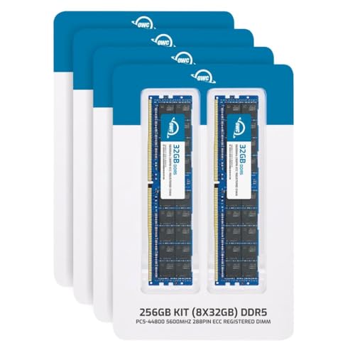 Image of OWC 256GB (8x32GB) DDR5 5600MHz ECC RDIMM 2Rx8 288-pin Memory RAM | PC5-44800, ECC Registered, 2Rx8, 1.1V, CL46, Compatible with Select Workstations, Servers, and NAS Systems