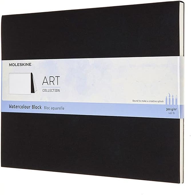Moleskine 19 X 25 Cm Art Collection Water Block Album With Paper For Watercolours - Black