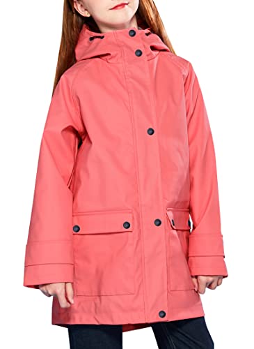 Image of maoo garden Girls Boys Rain Jacket Lightweight Waterproof Raincoat Hooded Lined Long Windbreaker