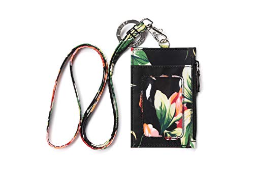 Wonderful Flower Badge Holder, Lanyard With Id Holder, Zipper Pocket Floral Id Card Holder With Lanyard, Lanyards For Id Badges (Night Rose Zip) #TOP21